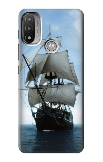 S1096 Sailing Ship in an Ocean Hülle Schutzhülle Taschen für Motorola Moto E20,E30,E40