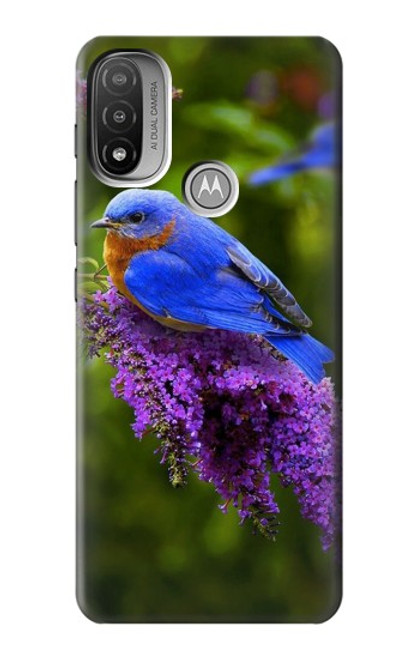 S1565 Bluebird of Happiness Blue Bird Hülle Schutzhülle Taschen für Motorola Moto E20,E30,E40