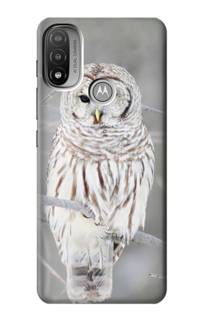 S1566 Snowy Owl White Owl Hülle Schutzhülle Taschen für Motorola Moto E20,E30,E40