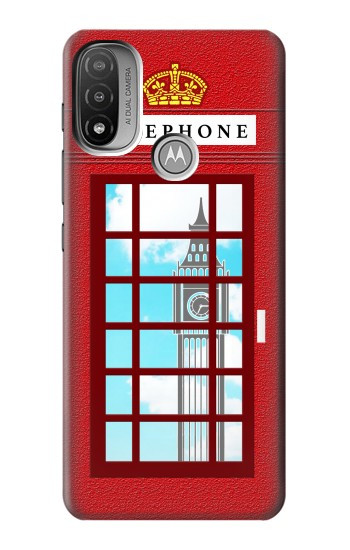S2059 England British Telephone Box Minimalist Hülle Schutzhülle Taschen für Motorola Moto E20,E30,E40
