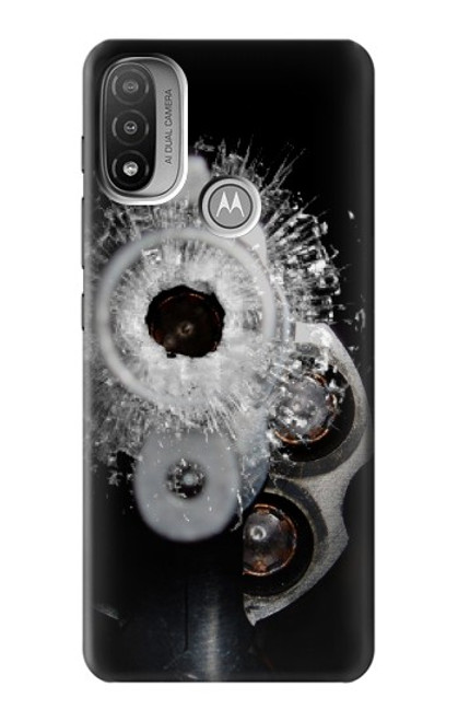 S2387 Gun Bullet Hole Glass Hülle Schutzhülle Taschen für Motorola Moto E20,E30,E40