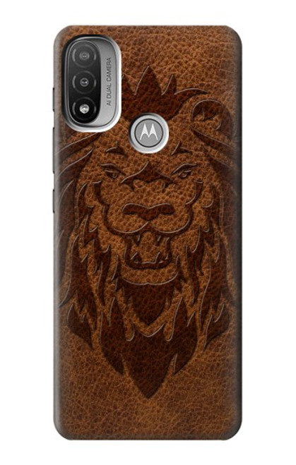 S2529 Leo Zodiac Tattoo Brown Graphic Print Hülle Schutzhülle Taschen für Motorola Moto E20,E30,E40