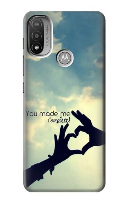 S2640 You Made Me Complete Love Hülle Schutzhülle Taschen für Motorola Moto E20,E30,E40