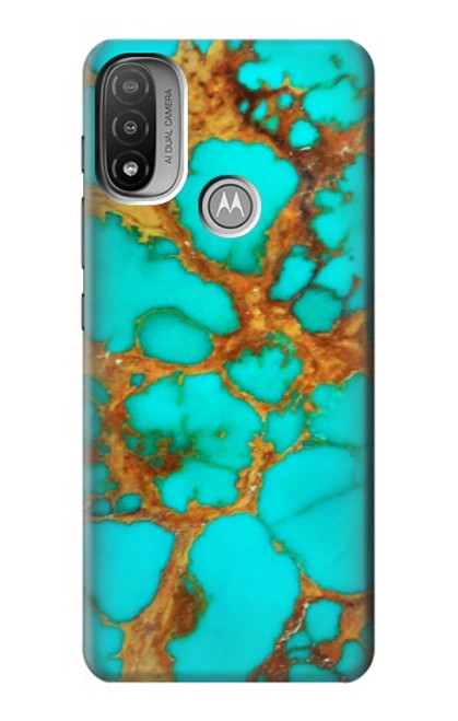 S2688 Aqua Copper Turquoise Gemstone Graphic Hülle Schutzhülle Taschen für Motorola Moto E20,E30,E40