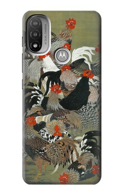 S2699 Ito Jakuchu Rooster Hülle Schutzhülle Taschen für Motorola Moto E20,E30,E40