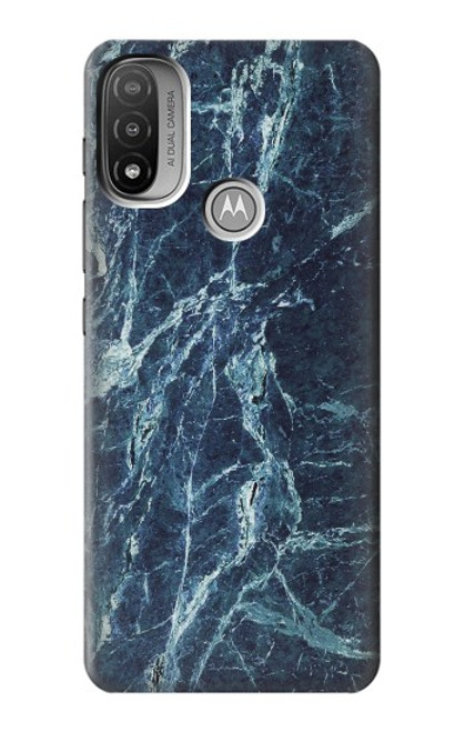 S2799 Light Blue Marble Stone Graphic Printed Hülle Schutzhülle Taschen für Motorola Moto E20,E30,E40