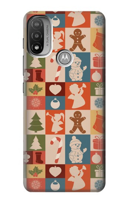 S2854 Cute Xmas Pattern Hülle Schutzhülle Taschen für Motorola Moto E20,E30,E40