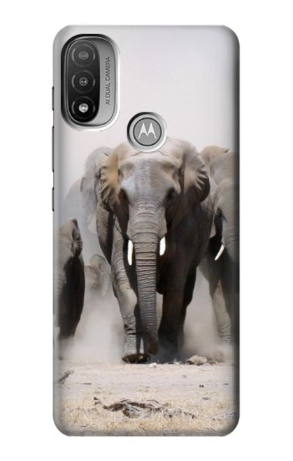 S3142 African Elephant Hülle Schutzhülle Taschen für Motorola Moto E20,E30,E40