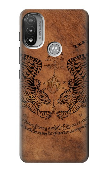 S3209 Sak Yant Twin Tiger Hülle Schutzhülle Taschen für Motorola Moto E20,E30,E40