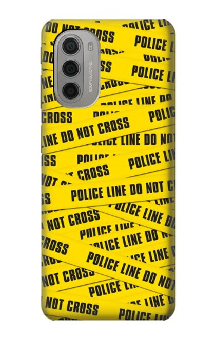 S2088 Police Line Do Not Cross Hülle Schutzhülle Taschen für Motorola Moto G51 5G