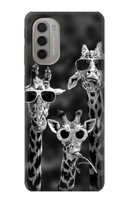 S2327 Giraffes With Sunglasses Hülle Schutzhülle Taschen für Motorola Moto G51 5G