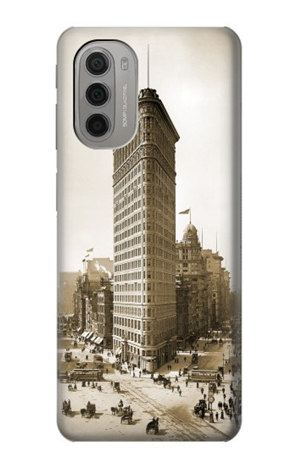 S3046 Old New York Flatiron Building Hülle Schutzhülle Taschen für Motorola Moto G51 5G