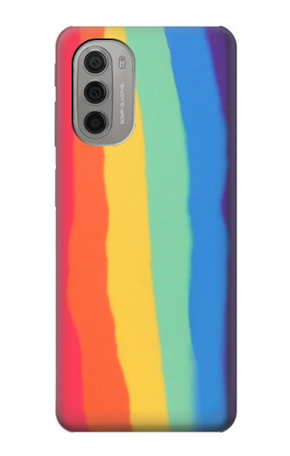 S3799 Cute Vertical Watercolor Rainbow Hülle Schutzhülle Taschen für Motorola Moto G51 5G