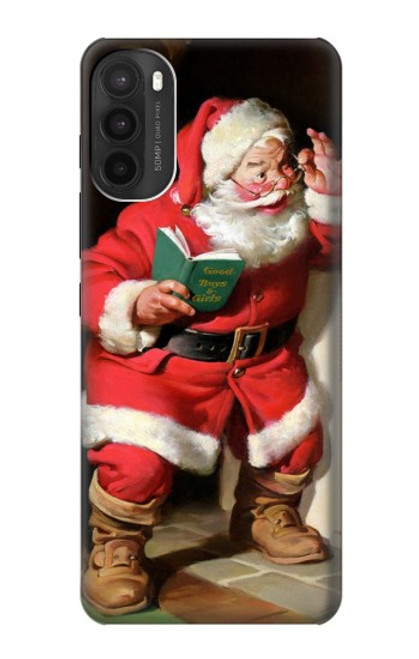 S1417 Santa Claus Merry Xmas Hülle Schutzhülle Taschen für Motorola Moto G71 5G