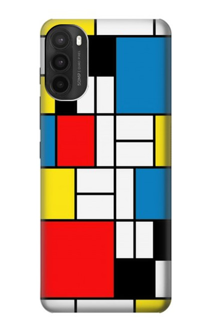 S3814 Piet Mondrian Line Art Composition Hülle Schutzhülle Taschen für Motorola Moto G71 5G