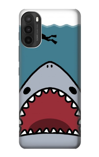 S3825 Cartoon Shark Sea Diving Hülle Schutzhülle Taschen für Motorola Moto G71 5G