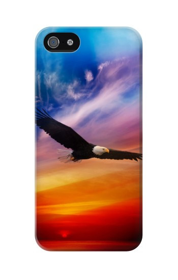 S3841 Bald Eagle Flying Colorful Sky Hülle Schutzhülle Taschen für iPhone 5 5S SE