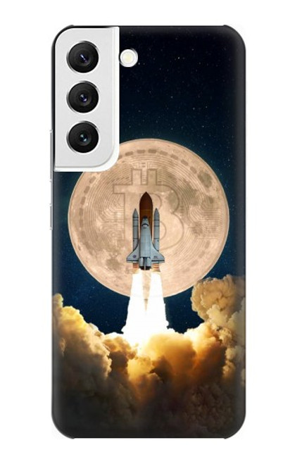 S3859 Bitcoin to the Moon Hülle Schutzhülle Taschen für Samsung Galaxy S22