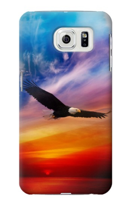 S3841 Bald Eagle Flying Colorful Sky Hülle Schutzhülle Taschen für Samsung Galaxy S7 Edge