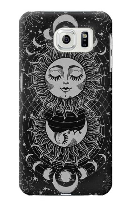 S3854 Mystical Sun Face Crescent Moon Hülle Schutzhülle Taschen für Samsung Galaxy S7 Edge