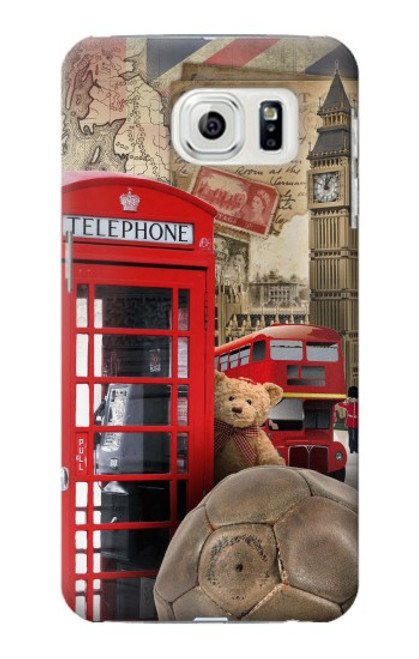S3856 Vintage London British Hülle Schutzhülle Taschen für Samsung Galaxy S7 Edge