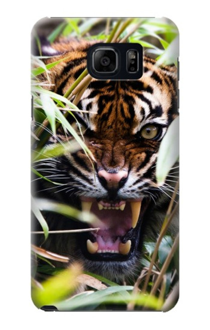 S3838 Barking Bengal Tiger Hülle Schutzhülle Taschen für Samsung Galaxy S6 Edge Plus