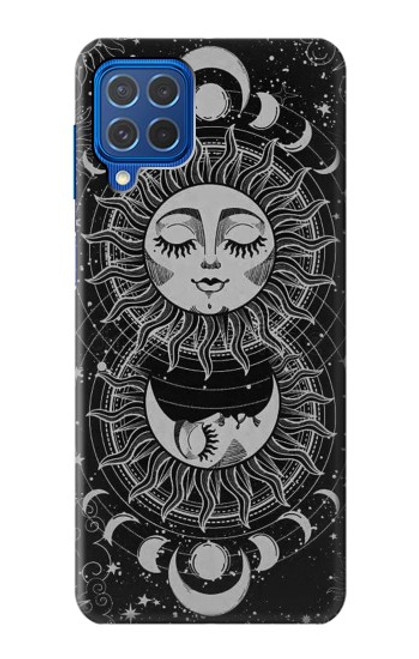 S3854 Mystical Sun Face Crescent Moon Hülle Schutzhülle Taschen für Samsung Galaxy M62