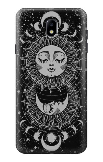S3854 Mystical Sun Face Crescent Moon Hülle Schutzhülle Taschen für Samsung Galaxy J7 (2018), J7 Aero, J7 Top, J7 Aura, J7 Crown, J7 Refine, J7 Eon, J7 V 2nd Gen, J7 Star