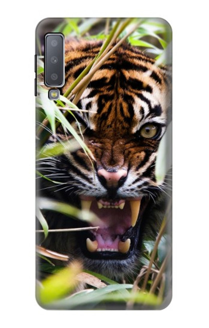 S3838 Barking Bengal Tiger Hülle Schutzhülle Taschen für Samsung Galaxy A7 (2018)
