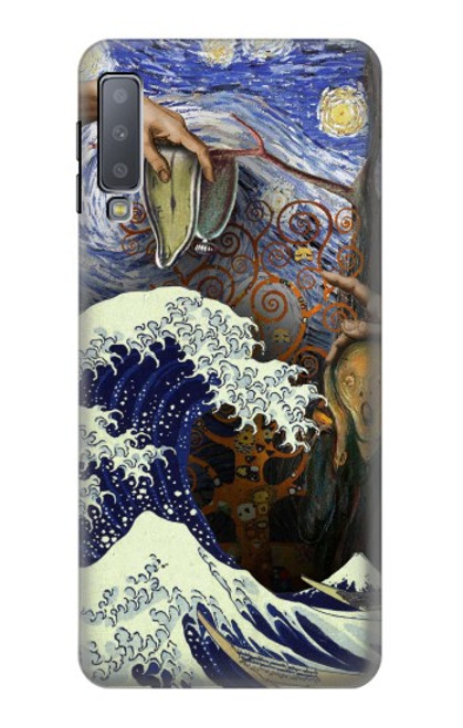 S3851 World of Art Van Gogh Hokusai Da Vinci Hülle Schutzhülle Taschen für Samsung Galaxy A7 (2018)