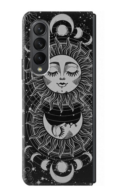 S3854 Mystical Sun Face Crescent Moon Hülle Schutzhülle Taschen für Samsung Galaxy Z Fold 3 5G