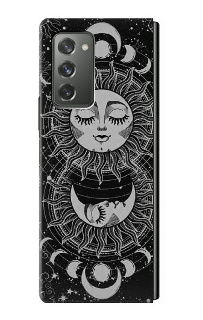 S3854 Mystical Sun Face Crescent Moon Hülle Schutzhülle Taschen für Samsung Galaxy Z Fold2 5G