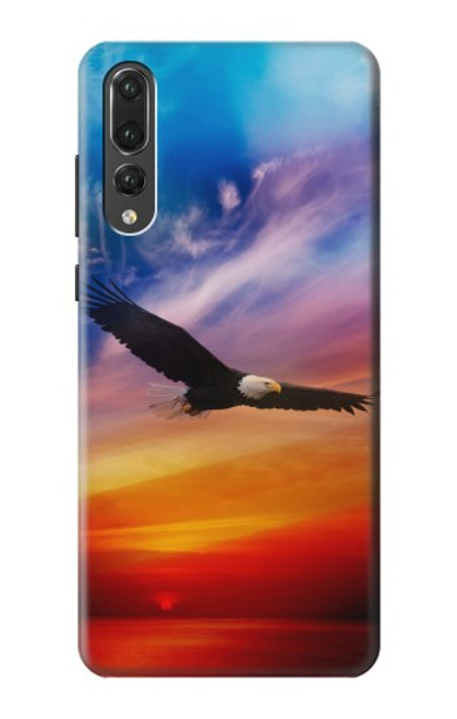 S3841 Bald Eagle Flying Colorful Sky Hülle Schutzhülle Taschen für Huawei P20 Pro