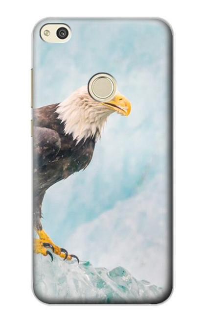 S3843 Bald Eagle On Ice Hülle Schutzhülle Taschen für Huawei P8 Lite (2017)
