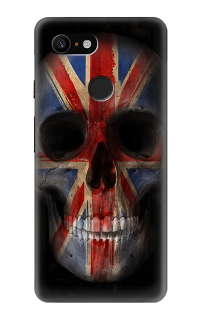 S3848 United Kingdom Flag Skull Hülle Schutzhülle Taschen für Google Pixel 3