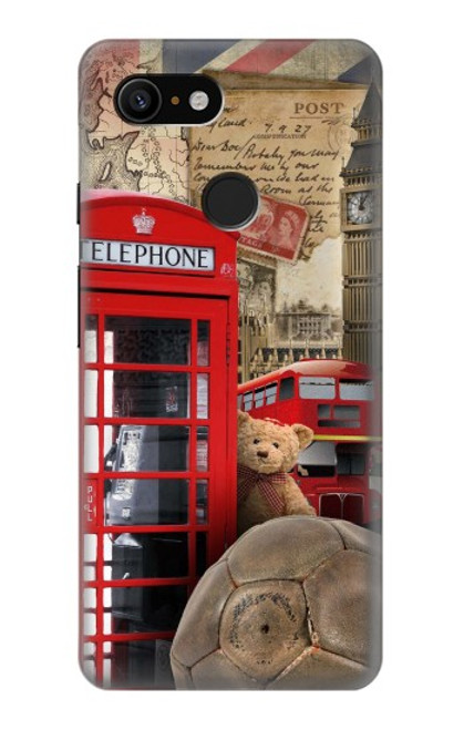 S3856 Vintage London British Hülle Schutzhülle Taschen für Google Pixel 3