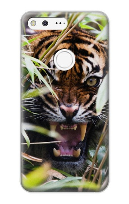 S3838 Barking Bengal Tiger Hülle Schutzhülle Taschen für Google Pixel XL