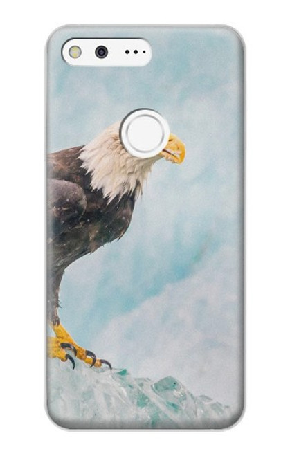 S3843 Bald Eagle On Ice Hülle Schutzhülle Taschen für Google Pixel XL