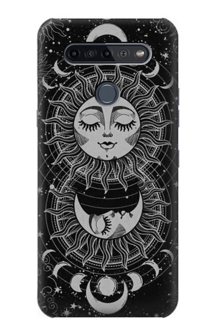 S3854 Mystical Sun Face Crescent Moon Hülle Schutzhülle Taschen für LG K51S