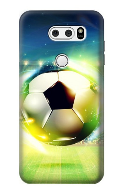 S3844 Glowing Football Soccer Ball Hülle Schutzhülle Taschen für LG V30, LG V30 Plus, LG V30S ThinQ, LG V35, LG V35 ThinQ