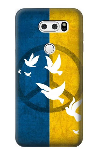 S3857 Peace Dove Ukraine Flag Hülle Schutzhülle Taschen für LG V30, LG V30 Plus, LG V30S ThinQ, LG V35, LG V35 ThinQ