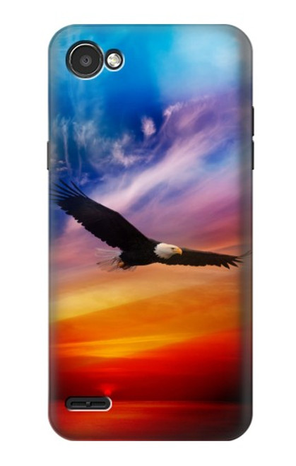 S3841 Bald Eagle Flying Colorful Sky Hülle Schutzhülle Taschen für LG Q6