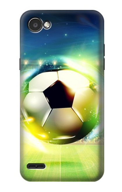S3844 Glowing Football Soccer Ball Hülle Schutzhülle Taschen für LG Q6