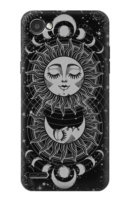 S3854 Mystical Sun Face Crescent Moon Hülle Schutzhülle Taschen für LG Q6