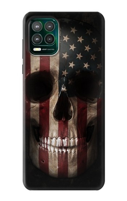 S3850 American Flag Skull Hülle Schutzhülle Taschen für Motorola Moto G Stylus 5G