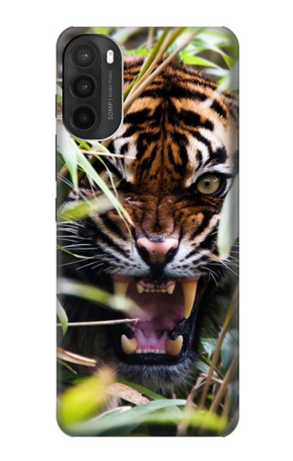 S3838 Barking Bengal Tiger Hülle Schutzhülle Taschen für Motorola Moto G71 5G
