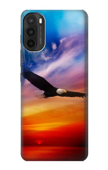 S3841 Bald Eagle Flying Colorful Sky Hülle Schutzhülle Taschen für Motorola Moto G71 5G
