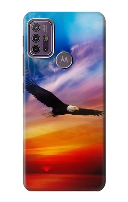 S3841 Bald Eagle Flying Colorful Sky Hülle Schutzhülle Taschen für Motorola Moto G10 Power