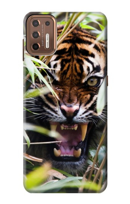 S3838 Barking Bengal Tiger Hülle Schutzhülle Taschen für Motorola Moto G9 Plus