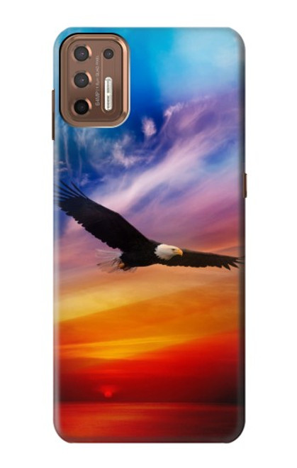 S3841 Bald Eagle Flying Colorful Sky Hülle Schutzhülle Taschen für Motorola Moto G9 Plus